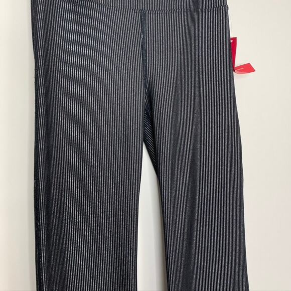 Carbon38 Black Striped Metallic Flared Shimmer Pants Size Medium New - Picture 4 of 14